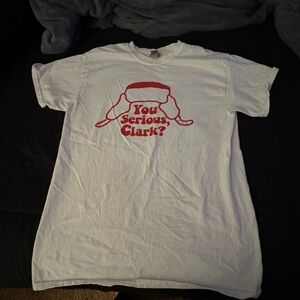 White T-Shirt with Red Graphic